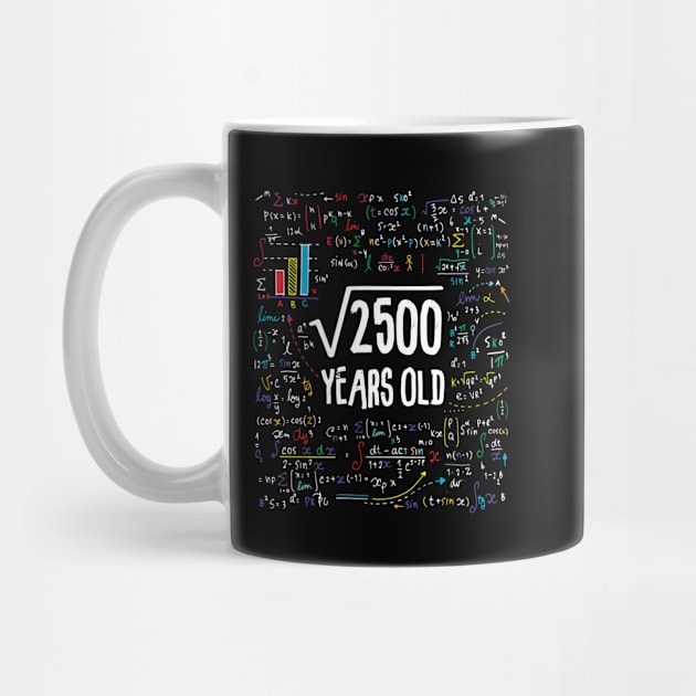 Square Root Of 2500 50th Birthday 50 Year Old Gifts Math by Kerin